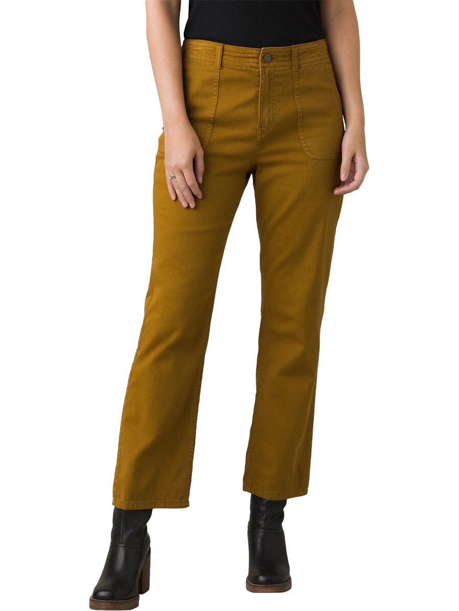 Prana Women's Straight-Leg Jeans In Khaki Mustard Brown